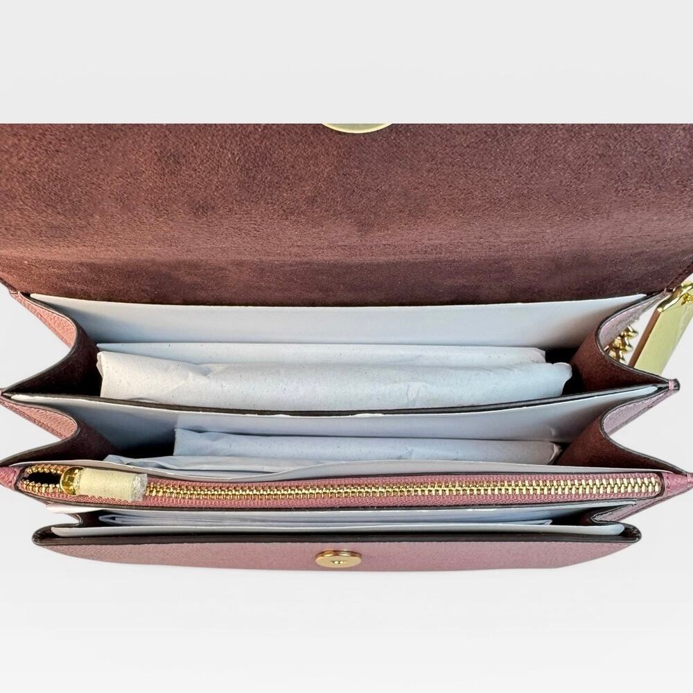 Authentic Coach Klare Butterfly Tea Rose Appliqué Chain Crossbody NWT Rare - Picture 9 of 10